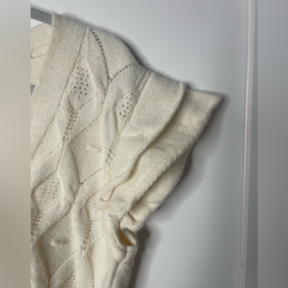 See and Be Seen Cream Button Down Cardigan Sweater - Picture 5 of 7